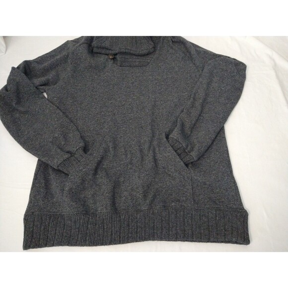 LOGG H&M Sweater Gray Button Cowl Neck Pullover Knit Sz M Cabin Ski Lodge Rugged - Picture 5 of 14